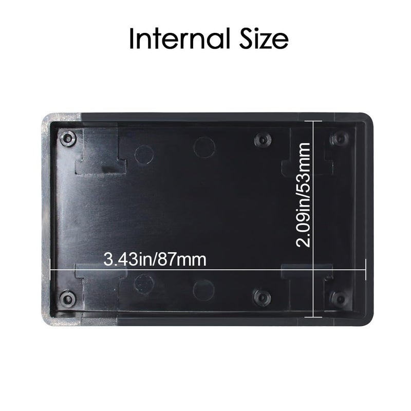 LeMotech Project Box, 5 Pieces ABS Electrical Box Small Junction Box for Electronics PCB Case,Electronic Hobby Box Black, Outside Size 3.6 x 2.3 x 0.9 inch (92 x 58 x 23 mm) - Image 3